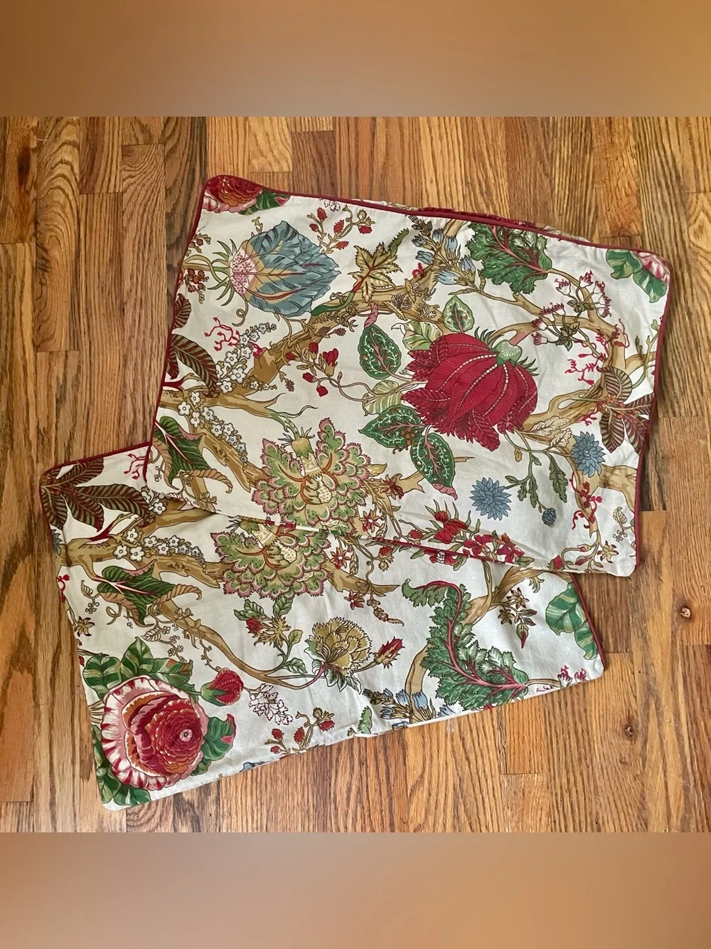 Pottery Barn Wells Palamore Botanical Print Cotton Linen Standard Pillow Shams